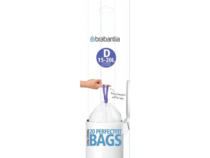 Brabantia Afvalzakken D, 15 liter 20 zakken/rol 15 l