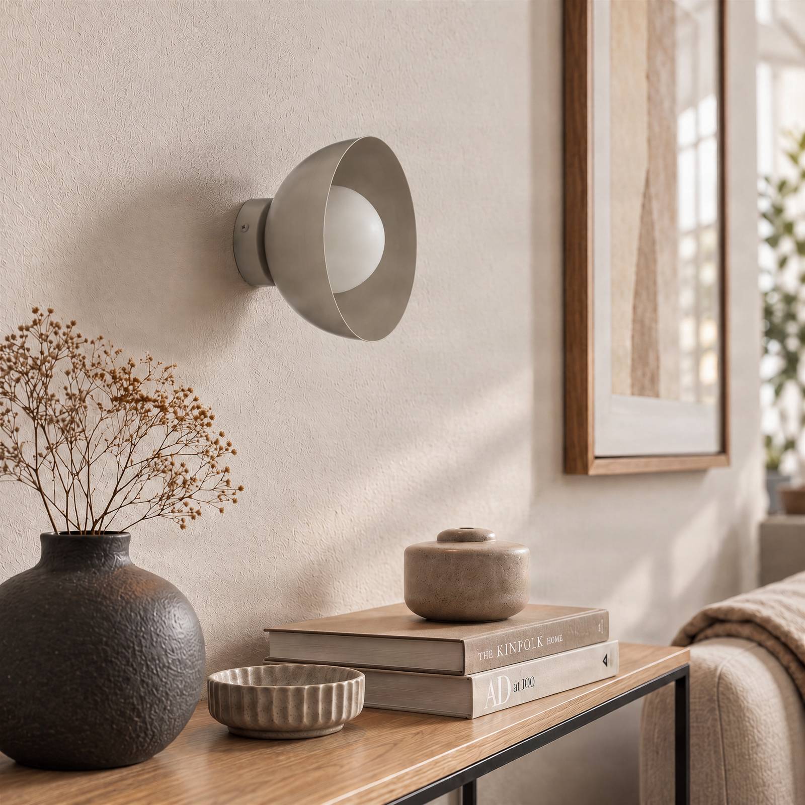 Wandlampe Bibi K1 EMIBIG LIGHTING, dimmbar, alu / grau / zink, für Wohn- / Esszimmer, Glas, Modern, Wandleuchte, Wandlampe Innen