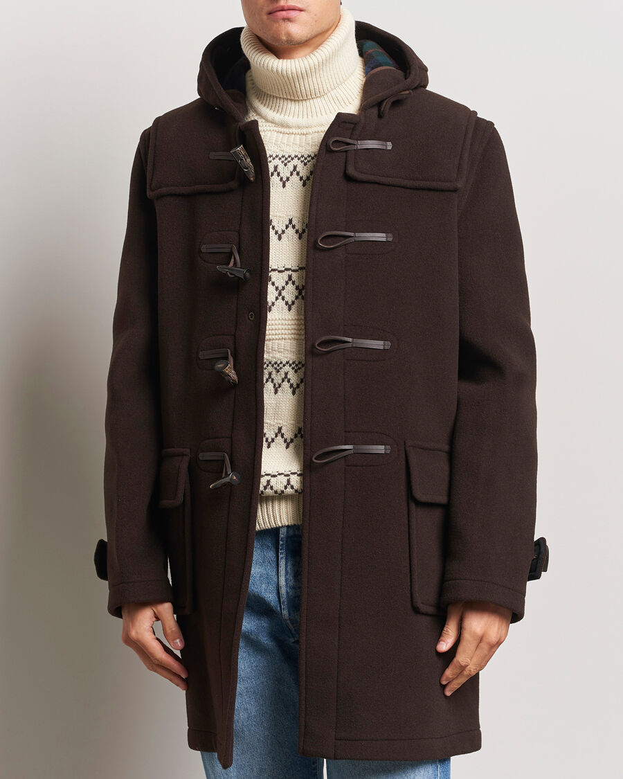 Gloverall Morris Duffle Coat Brown/Tartan men XL Brun