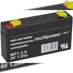 Multipower MP1,2-6 AGM Bleiakku 6V 1,2Ah – F4,8 mm