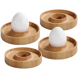 Eierbecher Set, 4tlg. aus Bambus - Kesper 58165 - für das Power-Frühstück