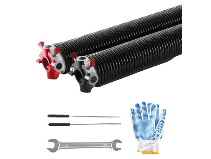 VEVOR Ressort de torsion pour portes de garage\, φ 6\,35 x φ 50\,8 x 813 mm\, 16000 cycles\, électrophorèse\, revêtement noir\, en remplacement du ressort de porte de garage