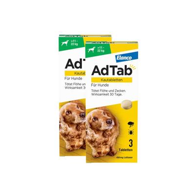 AdTab™ Hund über 11 bis 22 kg 450 mg (Doppelpack) 2x3 St Kautabletten