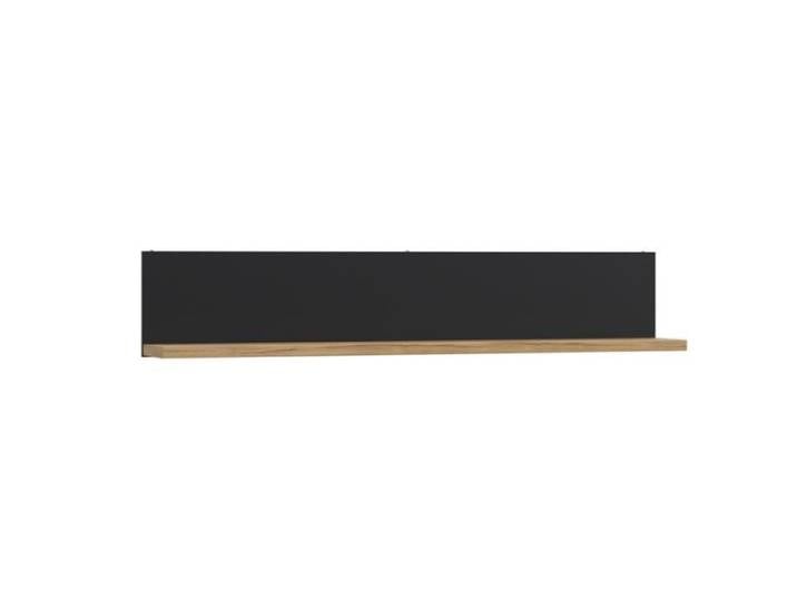 Etagère murale - FARM - décor chêne et noir mat - 160 cm - style industriel