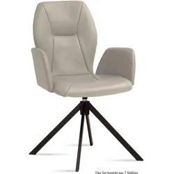 ARMLEHNSTUHL drehbar (2er-Set) Deonne 58x92x60 Schwarz/Natur