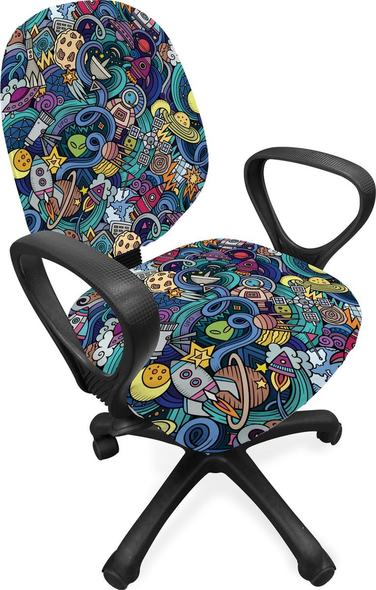 New Bed Stoelhoes met Science Fiction Afbeelding voor Bureaustoel, Rekbaar en Wasbaar