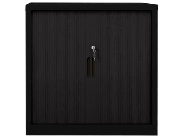 HKLGBVCR Schrank mit Schiebetüren, Schwarz, 90 x 40 x 90 cm, Stahl Robuster Stahl, 2 verstellbare Einlegeböden, integriertes Schloss, feucht abwischbar, kleine Flure