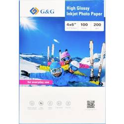 G&G Fotopapier 100 Blatt 4 x 6 Zoll / 10,2 x 15,5 cm hochglänzend 200g/m² - die preiswerte Alternative! 200GSM-4X6-100