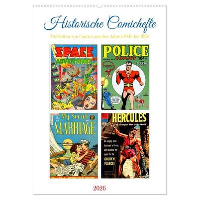 Historische Comichefte (Wandkalender 2026 DIN A2 hoch), CALVENDO Monatskalender