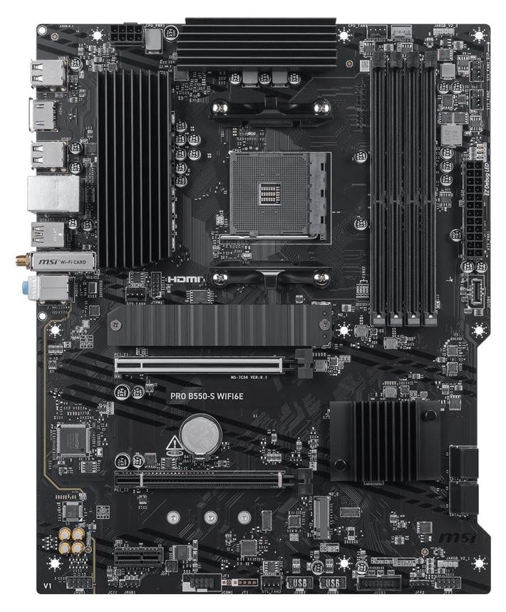 MSI PRO B550-S WIFI6E Moederbord - ATX - Socket AM4 - AMD B550 chipset - Wi-Fi 6E - Bluetooth - Gigabit LAN