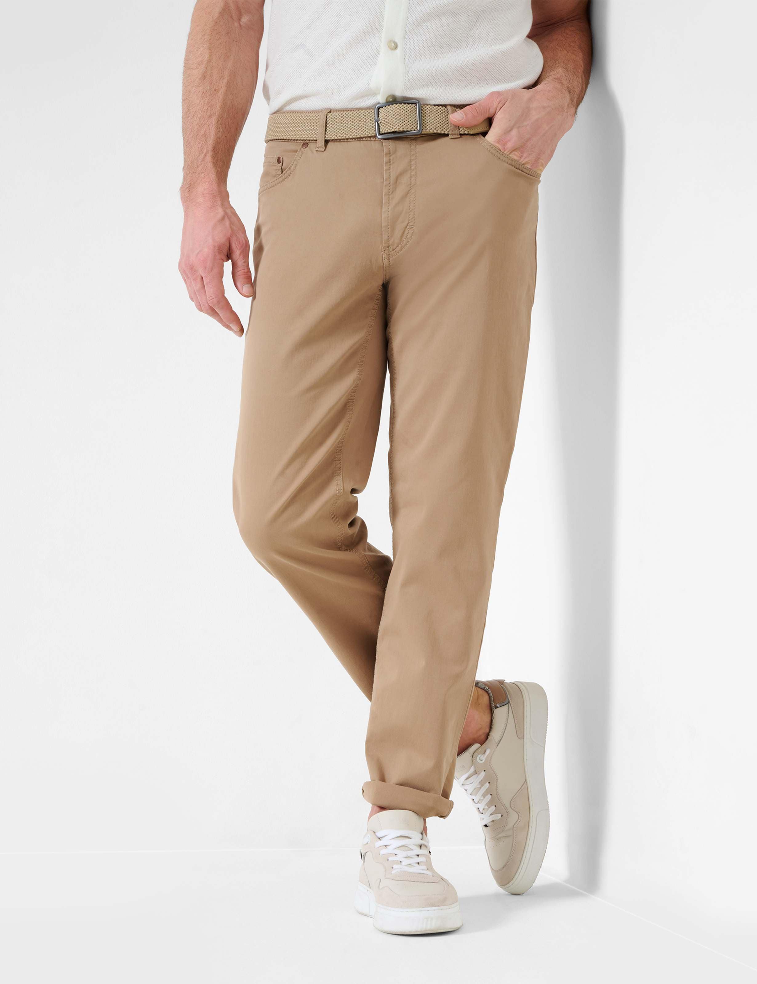 5-Pocket-Hose EUREX BY BRAX "Style CARLOS", Herren, Gr. 34, Länge 32, braun (hellbraun), Web, 97% Baumwolle, 3% Elasthan, regular fit, Hosen 5-Pocket-Hose, Exklusiv im Online-Shop: Style Carlos