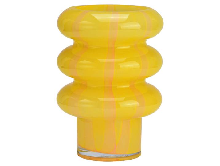 Vase, Gelb, Glas, 14x20x14 cm, Dekoration, Vasen, Glasvasen
