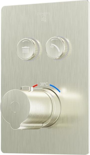 Steinberg Serie 390 Fertigmontageset, für Unterputzthermostat 1/2, pushtronic, für 2 Verbraucher, 39042223BN