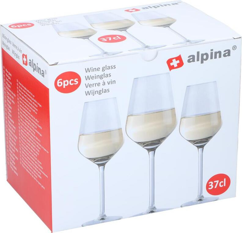 Alpina Design witte wijnglazen - 6 stuks - 37 cl
