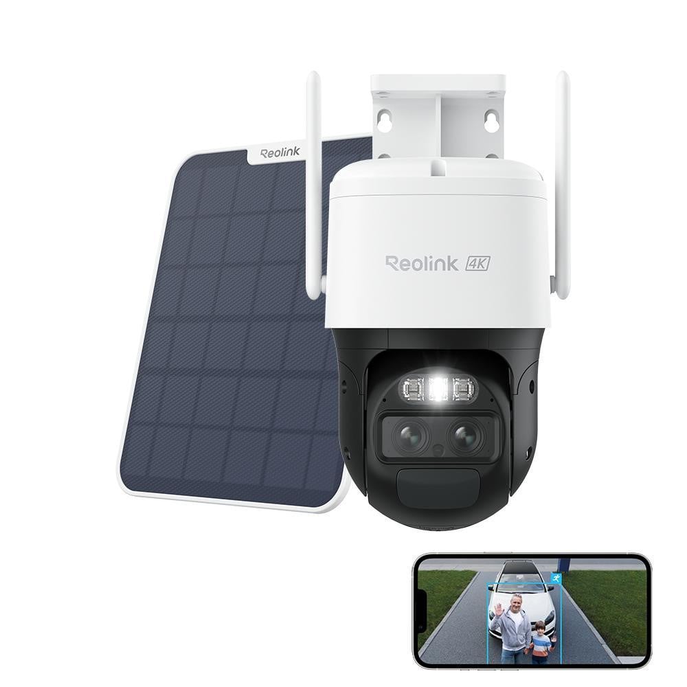 Reolink 4K 8MP 4G LTE Accu- en Zonnepaneelkamera met Dubbele Lens, Automatische Zoom, Tracking en Nachtzicht