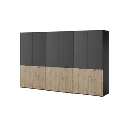 Drehtürenschrank   ¦ schwarz ¦ Maße (cm): B: 303 H: 200