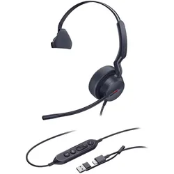Yealink UH44 Dual UC USB-C/A Headset (Kabelgebunden, USB-A, Microsoft Teams, Skype), Office Headset, Schwarz