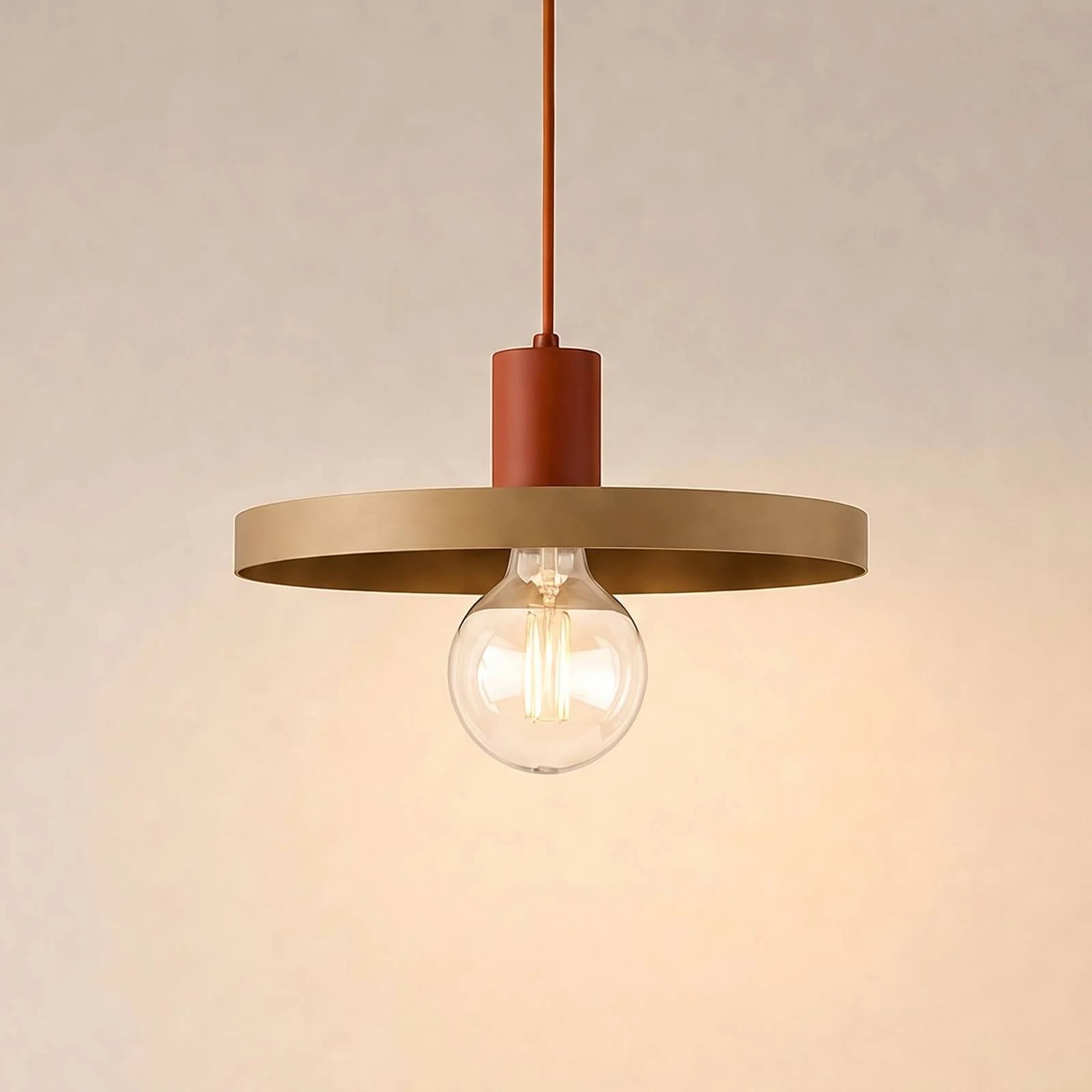TK Lighting Hanglamp Sila, Modern, Crème / Amber, Metaal