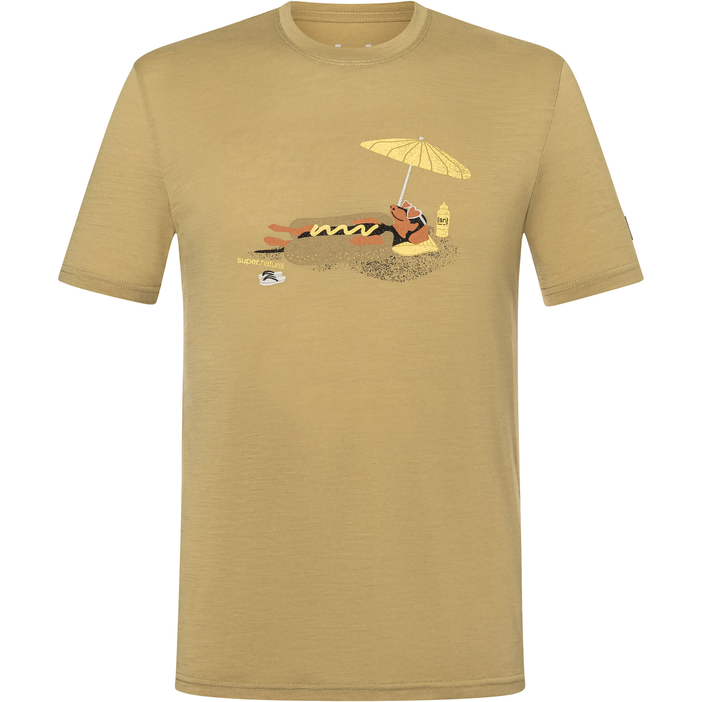 Super.Natural Hot Dog Herren T-Shirts beige Größe M Lifestyle Hautfreundlich Merinowolle