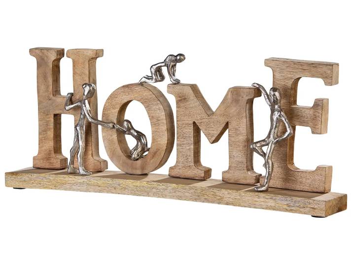 Schriftzug Porzellanhase Loving H: 24 cm Gilde / Farbe: Holzfarbig Silber