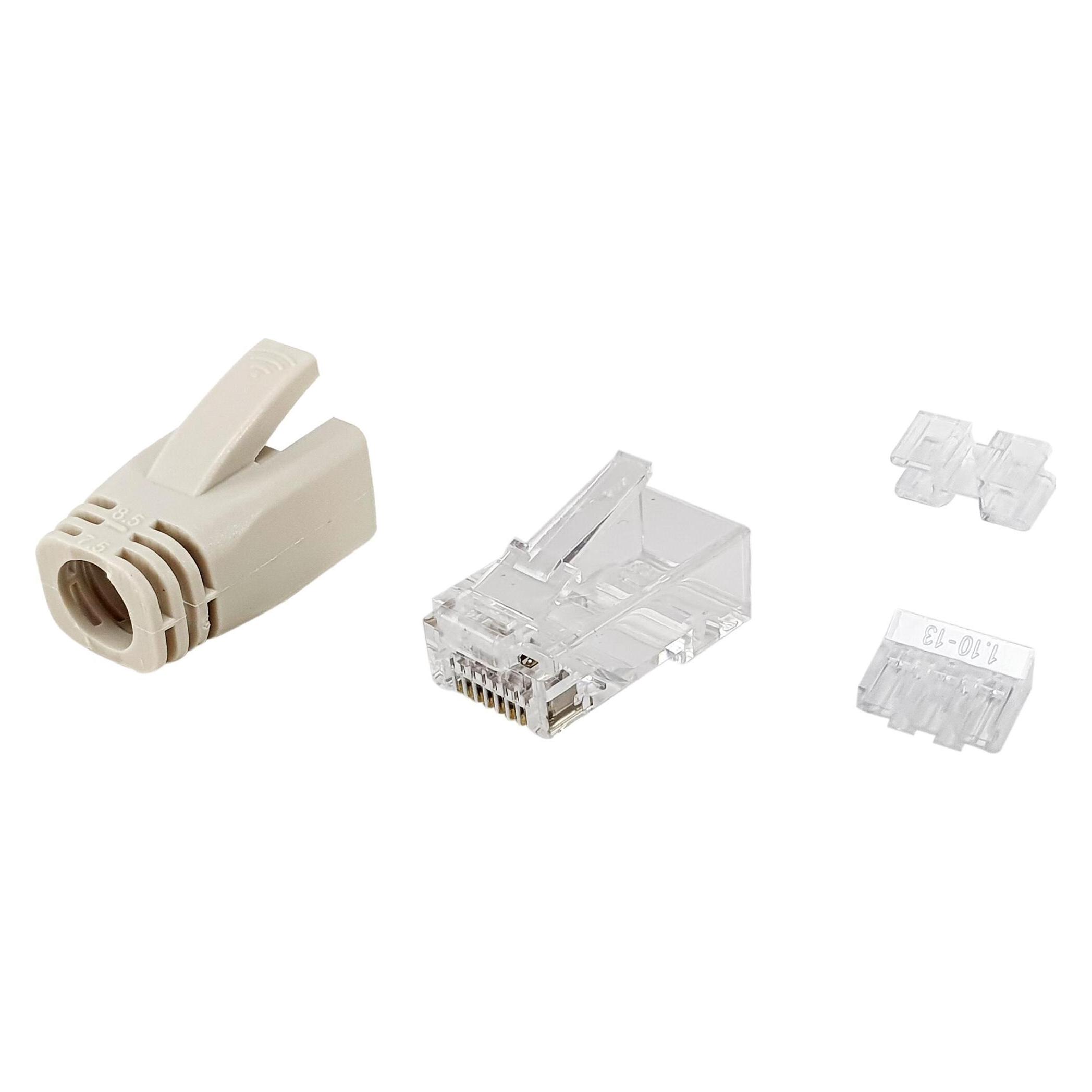 equip Steckverbinder Cat6A RJ45 100er Set UTP ungeschirmt (Netzwerkkabel Stecker) (121176)