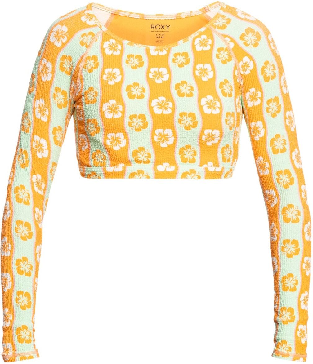 Rash Guard ROXY "Wavy Babe", Damen, Gr. XL, grün (ambroisia wave babe small), [Hauptstoff] 53% Nylon, 33% Nylon, 14% Elasthan, Badeanzüge Rash Guard ambroisia wave babe small XL