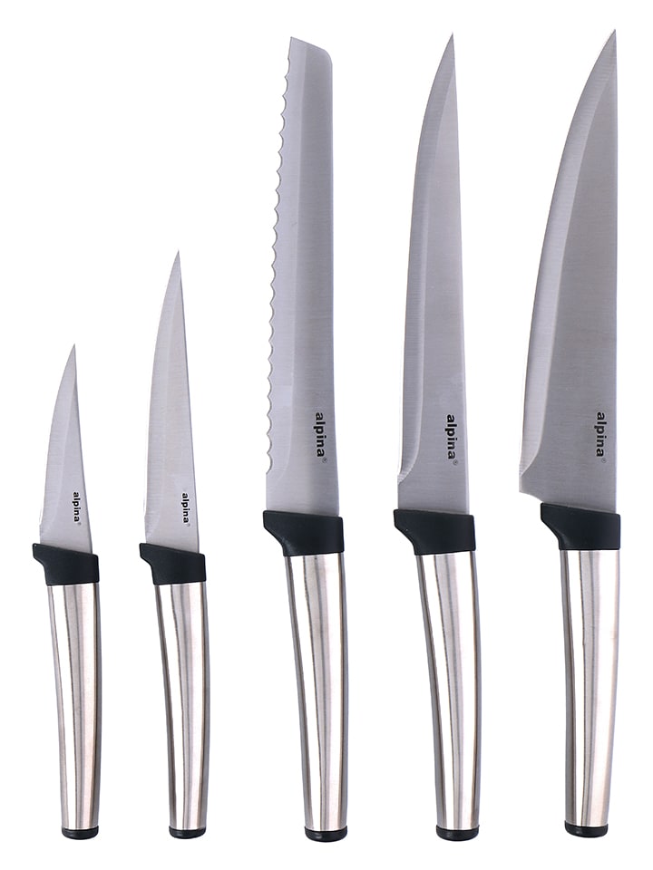 Alpina 5tlg. Küchenmesser-Set in Silber - onesize