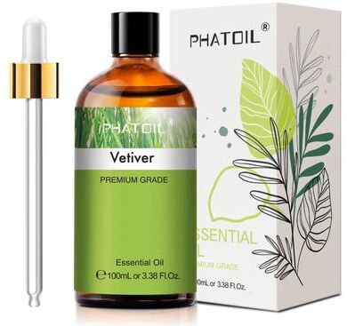 Inspired Finds PHATOIL 100ml Essential Oil Eucalyptus, Lavender, Vanilla, Jasmine, Lemon & Bergamot For Aromatherapy & Candle Mak vetiver