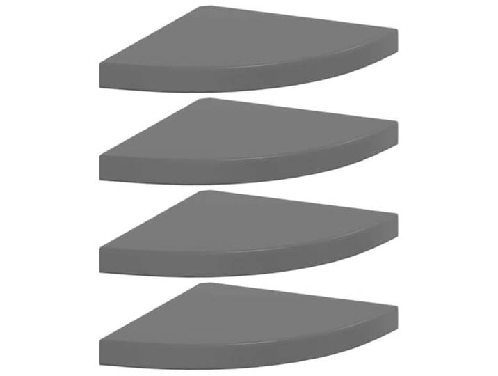 PUGYNBK Schwebende Eckregale, 4 Stück, MDF, Grau, glänzend, 35 x 35 x 3,8 cm