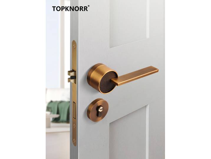 Serrure de porte en bois massif en alliage de zinc, serrure de porte intérieure, antivol, silencieuse, maison, chambre à coucher, poignée