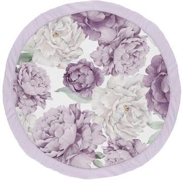Sweet Jojo Designs Lavender Purple Boho Shabby Chic Floral Girl Baby Tummy Time Playmat Ivory Bohemian Vintage Garden Watercolor