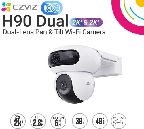 EZVIZ H90 Telecamera Wi-Fi con Dual lente panoramica e inclinabile con audio bidirezionale