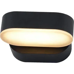 LED Außenleuchte 7,5W, 340° drehbar, oval, IP54, schwarz matt *KB* LEDs Light