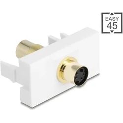 DELOCK Easy 45 Modul Mini-DIN 4 Pin Buchse vergoldet weiß