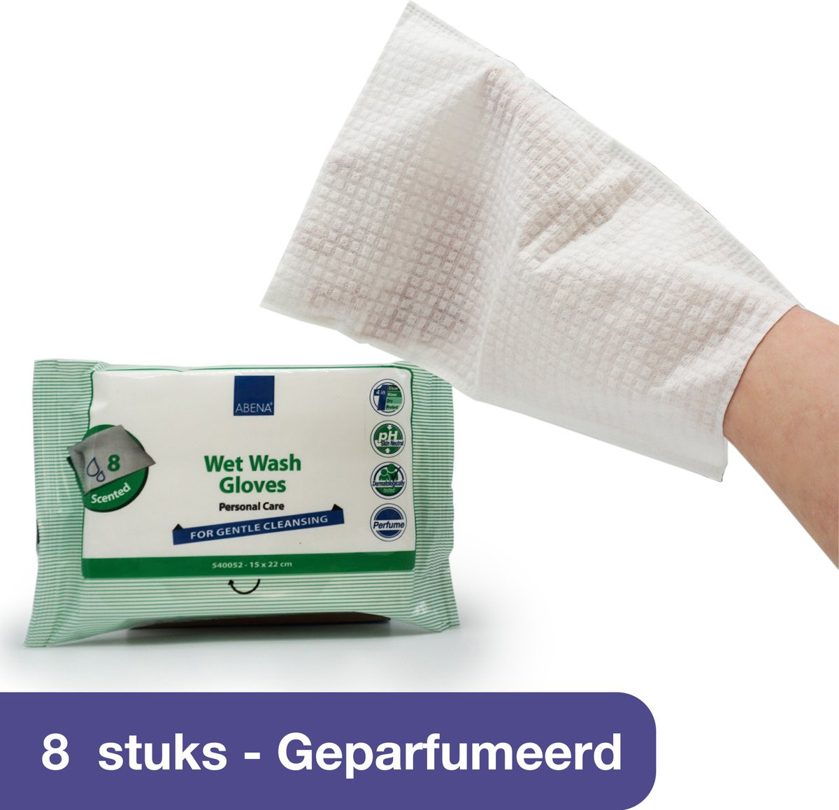 Abena Vochtige Washandjes Wegwerp Geparfumeerd - 8 stuks