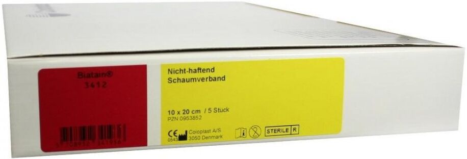 Biatain Schaumverband 10x20 cm nicht haftend 5stk