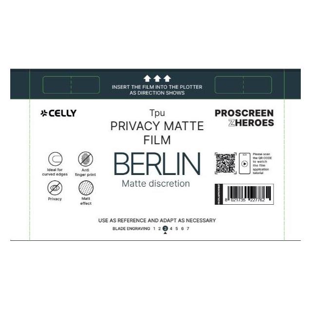 Celly Blickschutzfolie matt Berlin, universeller Displayschutz, flexibles (PROFILMPRO5PRMT)