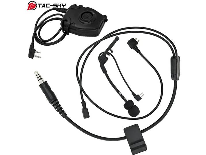 Kit Y-line TAC-SKY, compatible avec les microphones U94 PTT ou PELTO PTT et Comta pour casques de chasse en plein air COMTAC