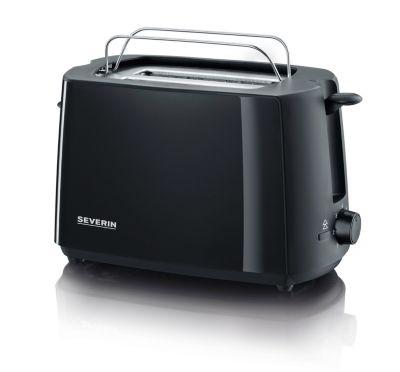SEVERIN Automatik-Toaster AT 2287, 700 W, wärmeisoliertes Gehäuse, integrierter Brötchen-Röstaufsatz, Röstzeitelektronik, Schwarz