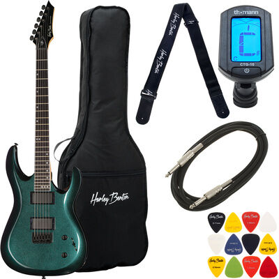 Harley Benton R-446 Flip Flop Blue Bundle Chameleon Flip Flop Blue Metallic Gloss