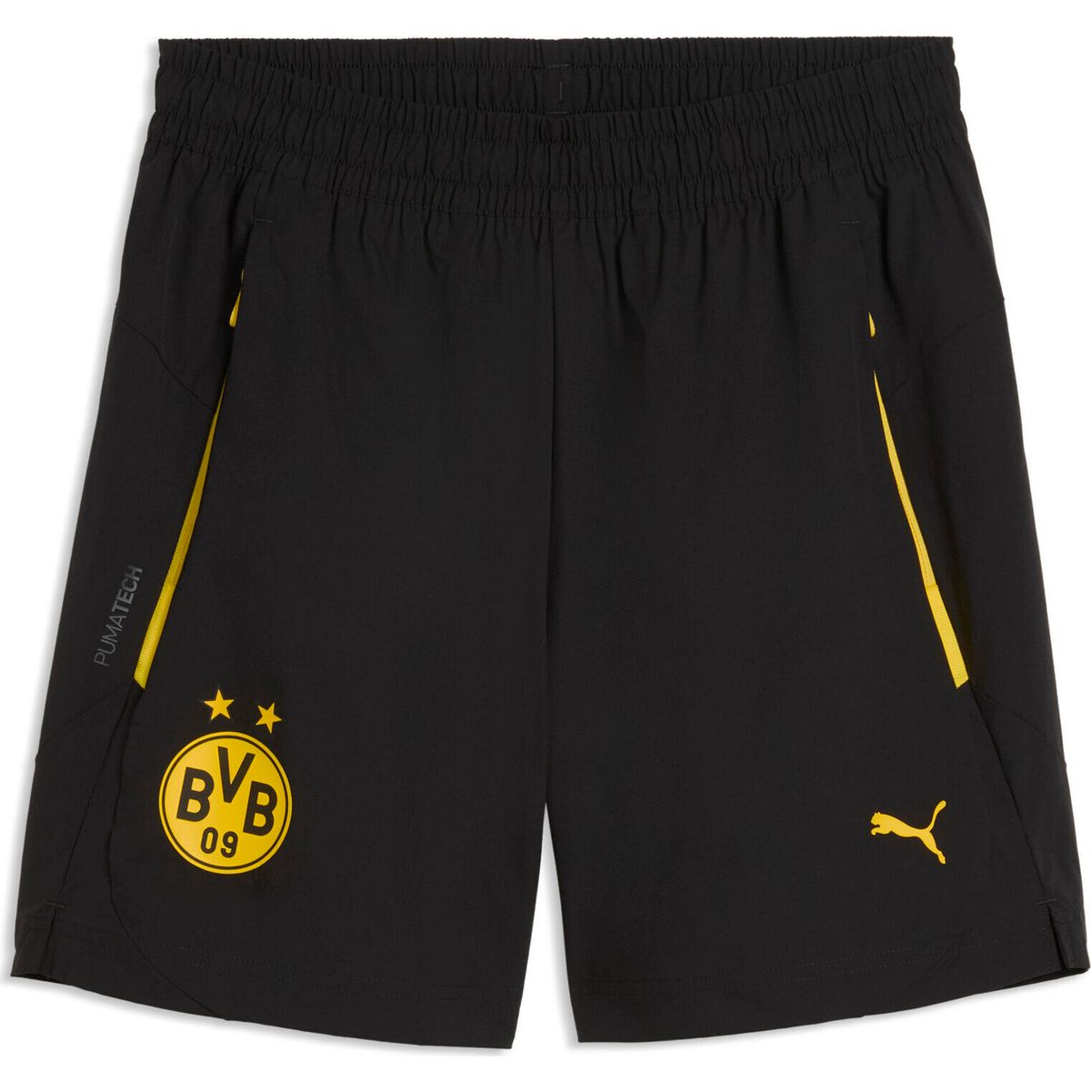 Puma BVB Pumatech Relaxed Woven Shorts puma black-faster yellow (07) XL 786503-07-XL
