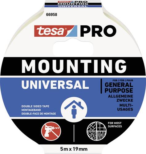 Tesa Mounting PRO Universal 66958-00001-00 Montageband Weiß (L x B) 5m x 9mm 1St.