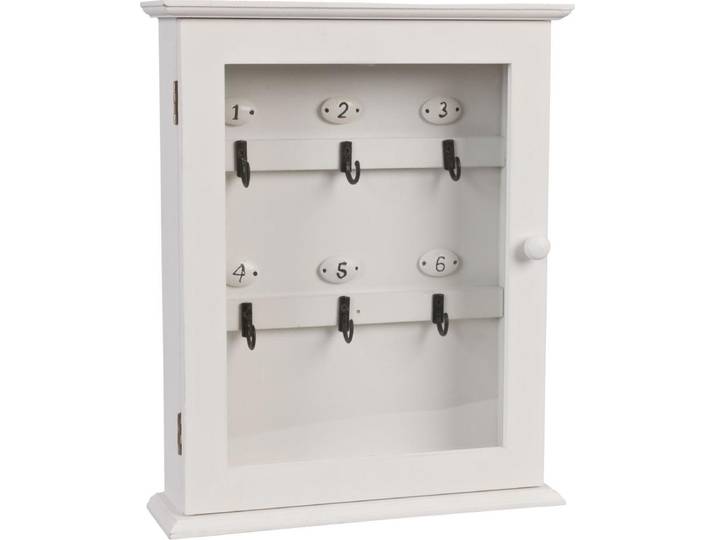 Clayre & Eef Sleutelkastje 25x7x31 cm Wit Hout