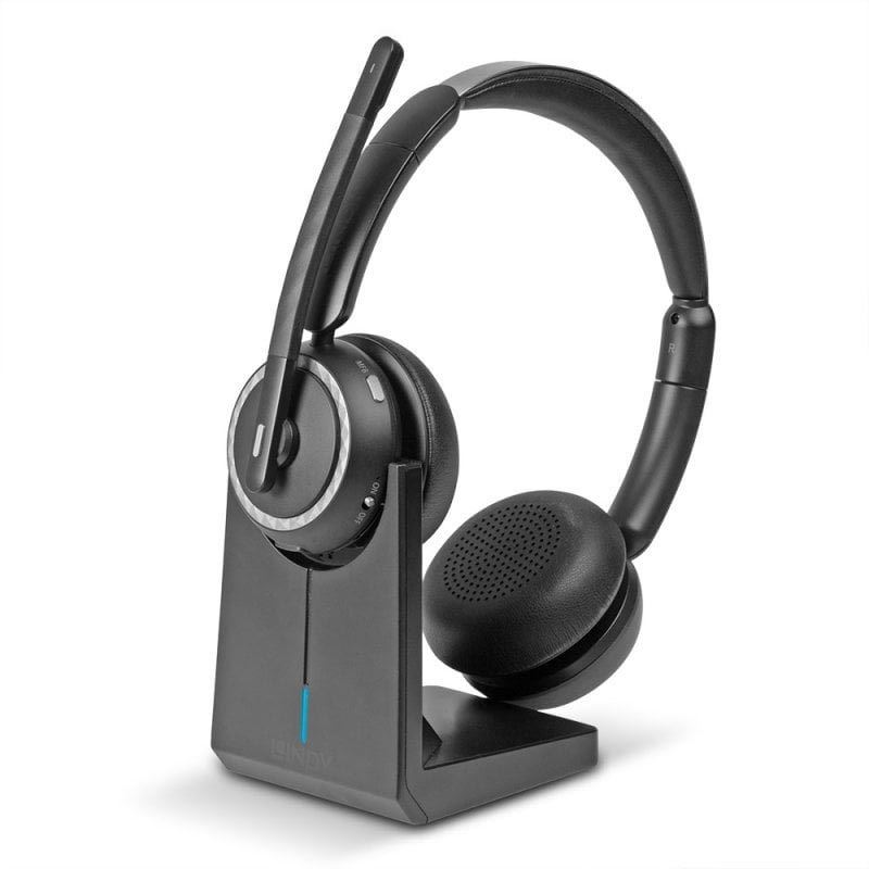 Lindy L118 Kabelloses B?ro-Headset mit Ladestation, Plug/Pla