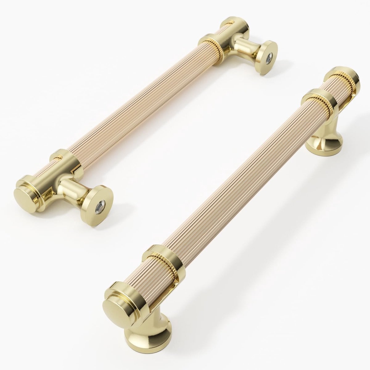 Unyqoos Set van 10 goudkleurige kastgrepen met modern lijndesign