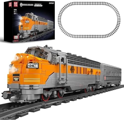 Mould King 12018 Technic Stoomlocomotief Bouwset met Afstandsbediening en LED-verlichting, 1541 onderdelen