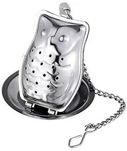 Perfect Picks Market Creative Owl Shaped Stainless Steel Tea Filter With Chain Bird And Duck Tea Strainer For Small Teapot owl