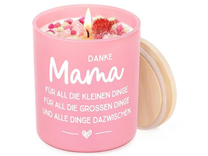 Duftkerze Mama 10oz Lavendel 55h Brenndauer, Rosa, Glas, 9.5 cm, Dekoration, Kerzen & Kerzenhalter, Duftkerzen