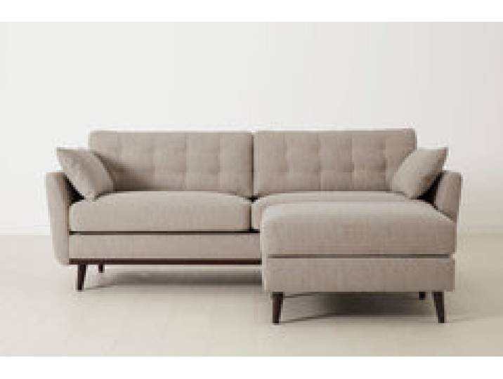 Model 10 Dreisitzer Sofa mit Hocker, Steingrau