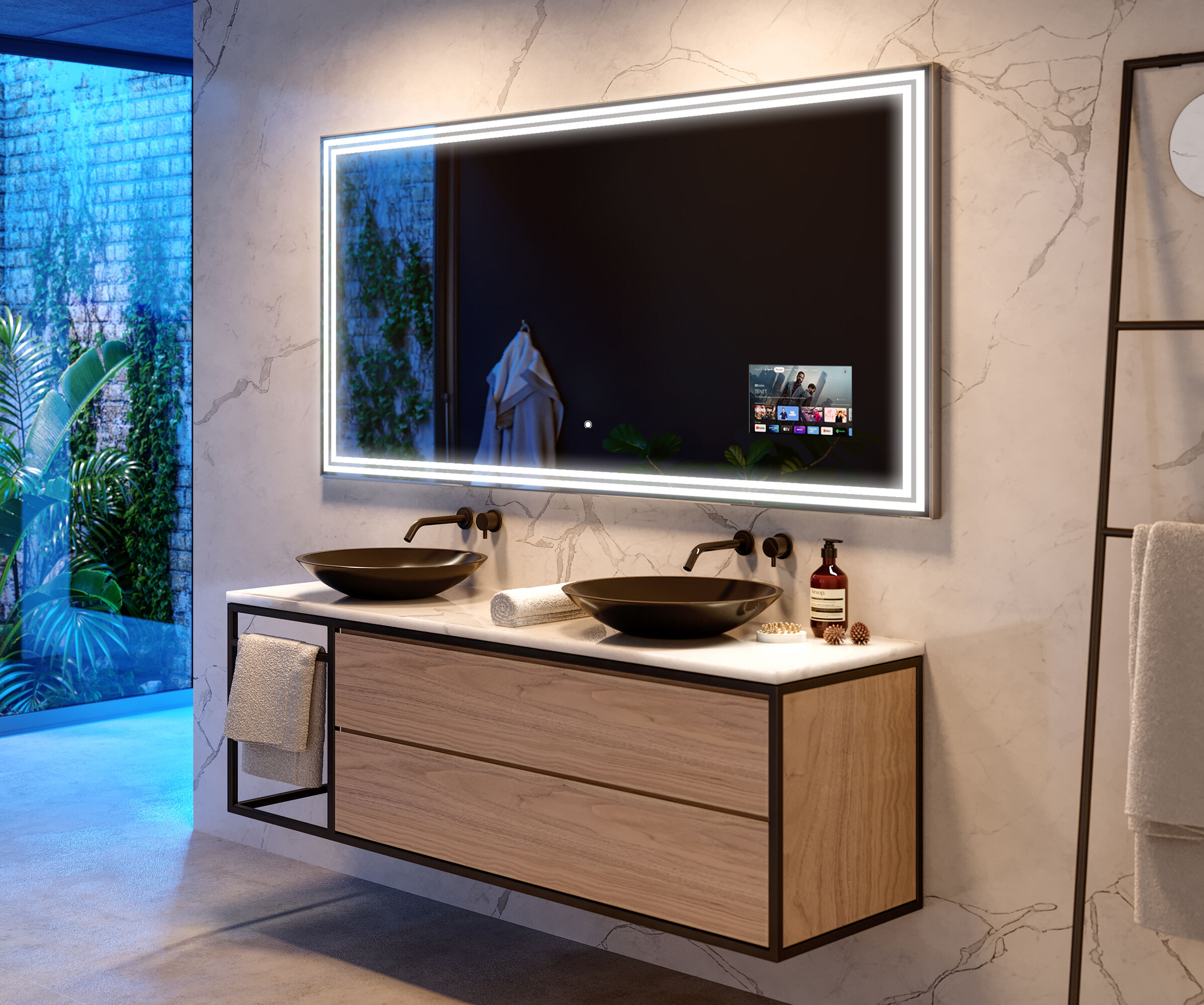Artforma Koupelnové zrcadlo s LED podsvícením L57